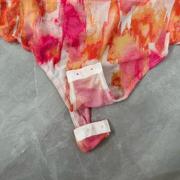 Women’s Lulus Watercolor Colorful Spaghetti Strap Open Back Bodysuit Size XL - Picture 6 of 15